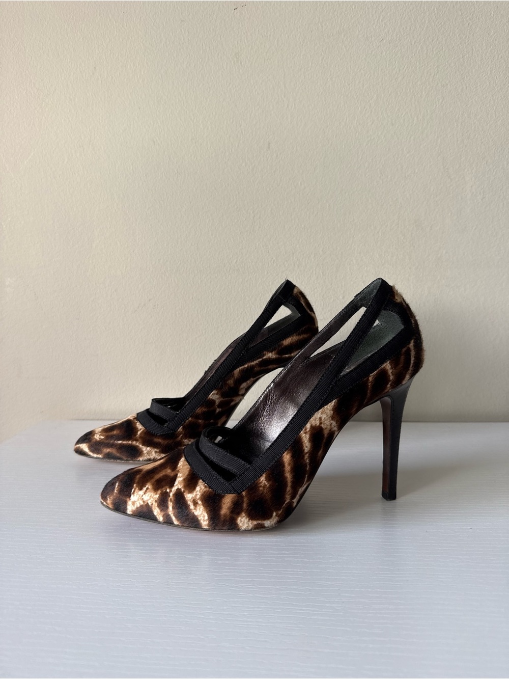 Lanvin Leopard Calf Hair Pumps Heels Made in Italy